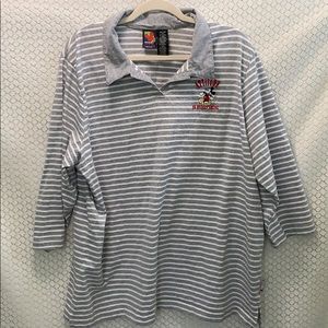 Striped Collared Mickey Mouse Shirt